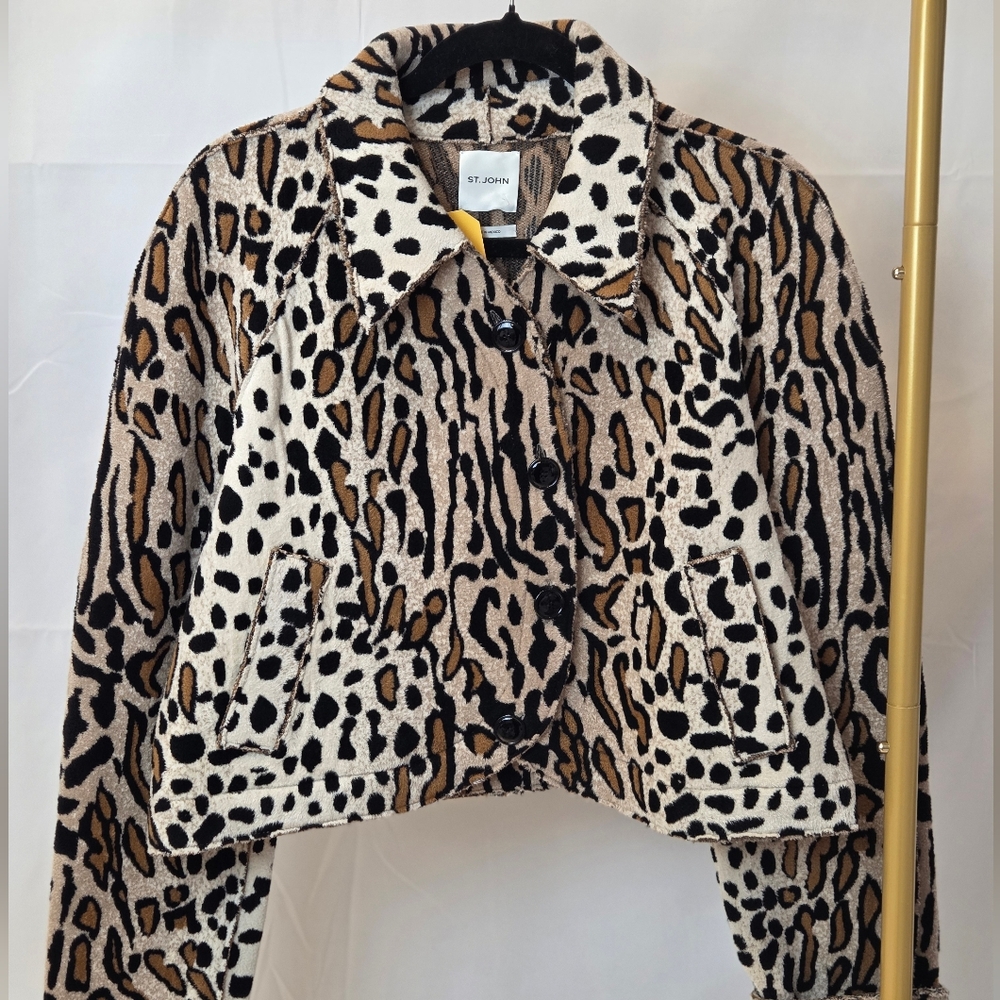 St. John Margay Leopard Print Jacket Womens, Couture, New With Tags - Picture 3 of 10